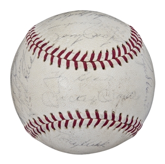 1962 New York Yankees World Series Champion Team Signed Baseball With 21 Signatures Including Mantle and Maris (PSA/DNA)